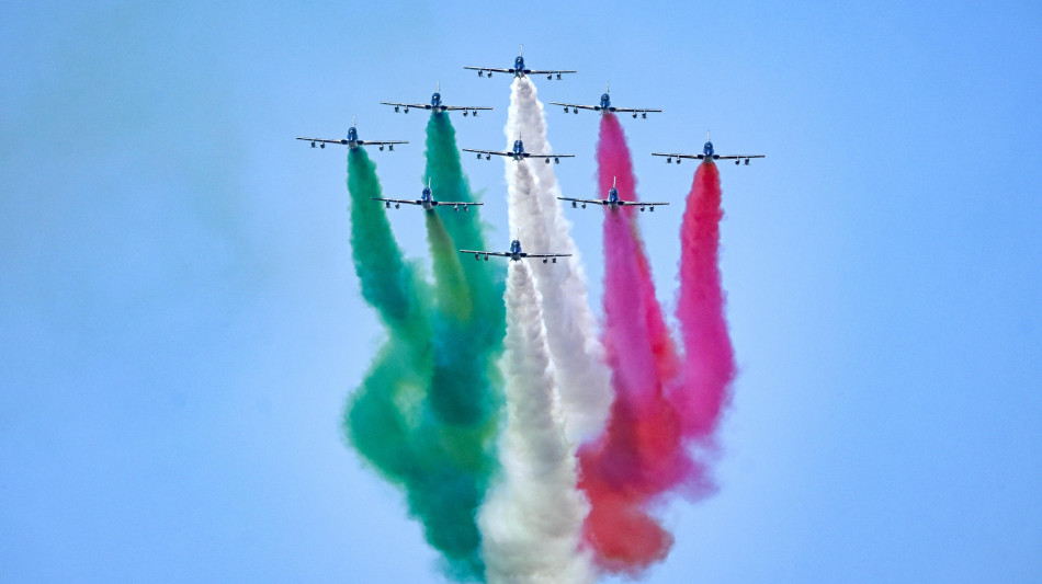 Le Frecce Tricolori arrivano a Ny, sorvolo sul fiume Hudson