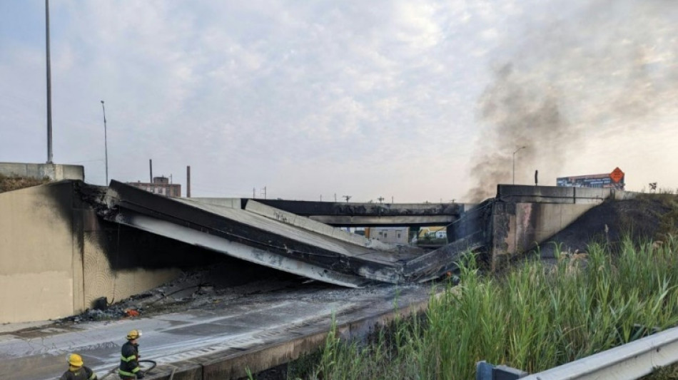 Major US highway collapses after tanker truck fire