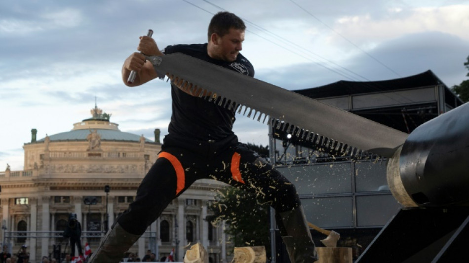 Lumberjack athletes battle for woodcutting crown