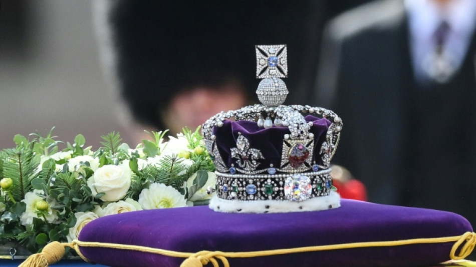 Imperial State Crown placed on Queen Elizabeth II's coffin